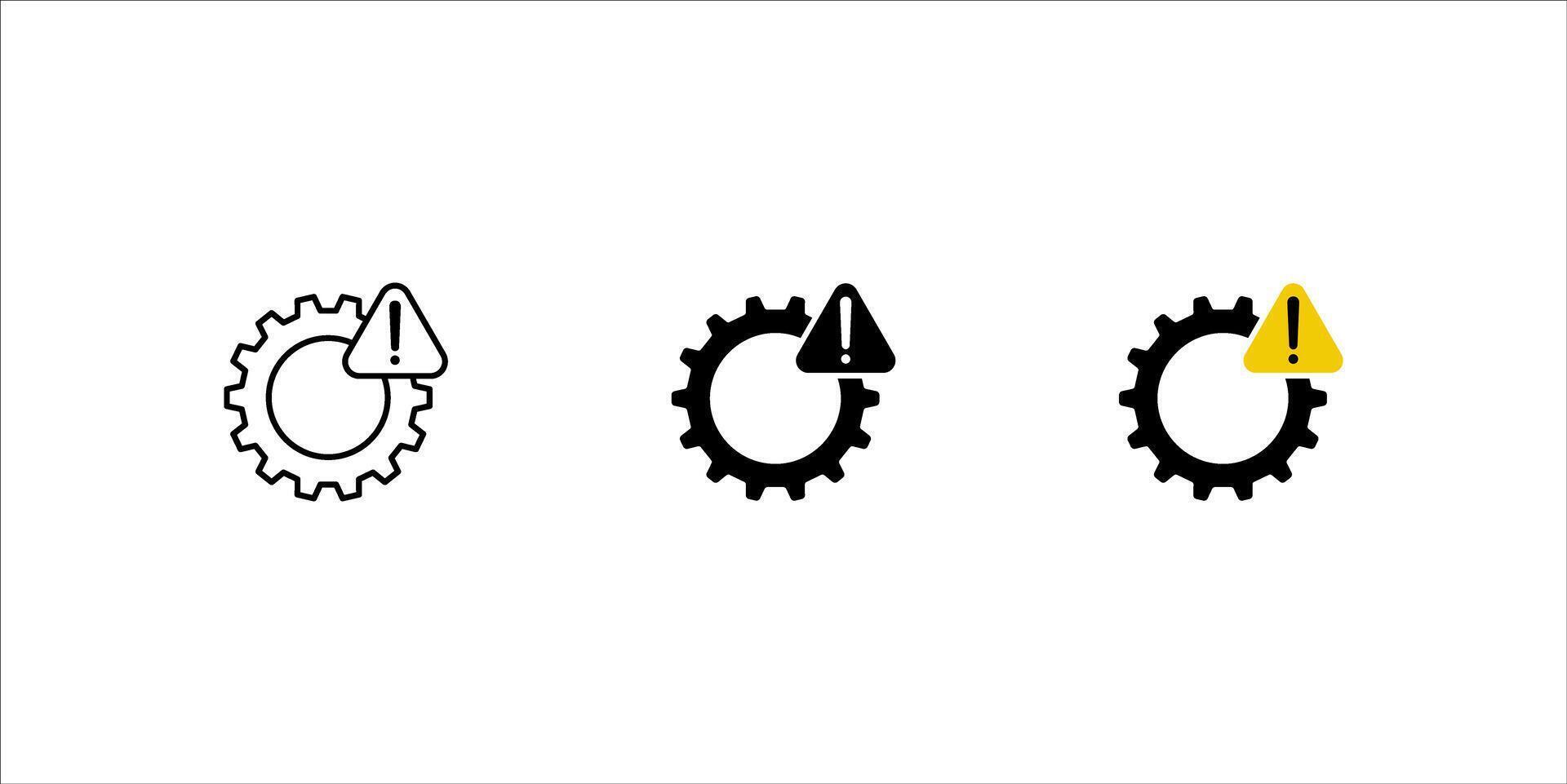 System error icon set, system not working sign. illustration. vector