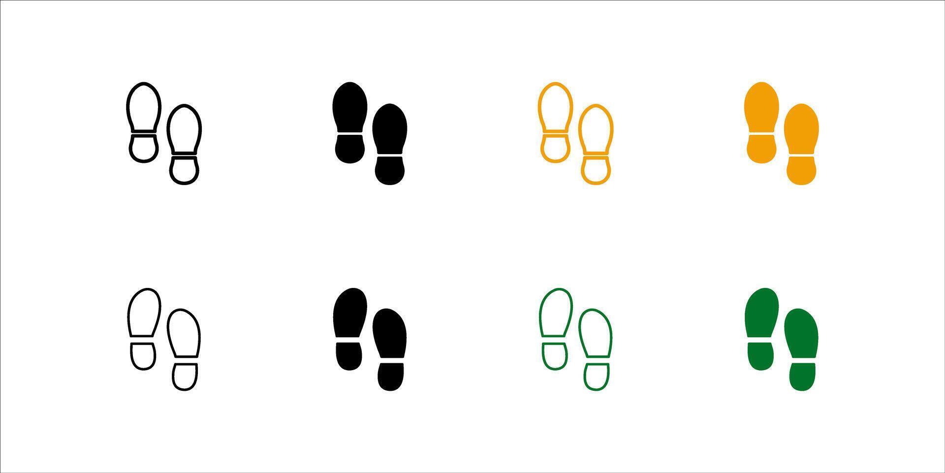 Illustration graphic of boot print icon set template vector