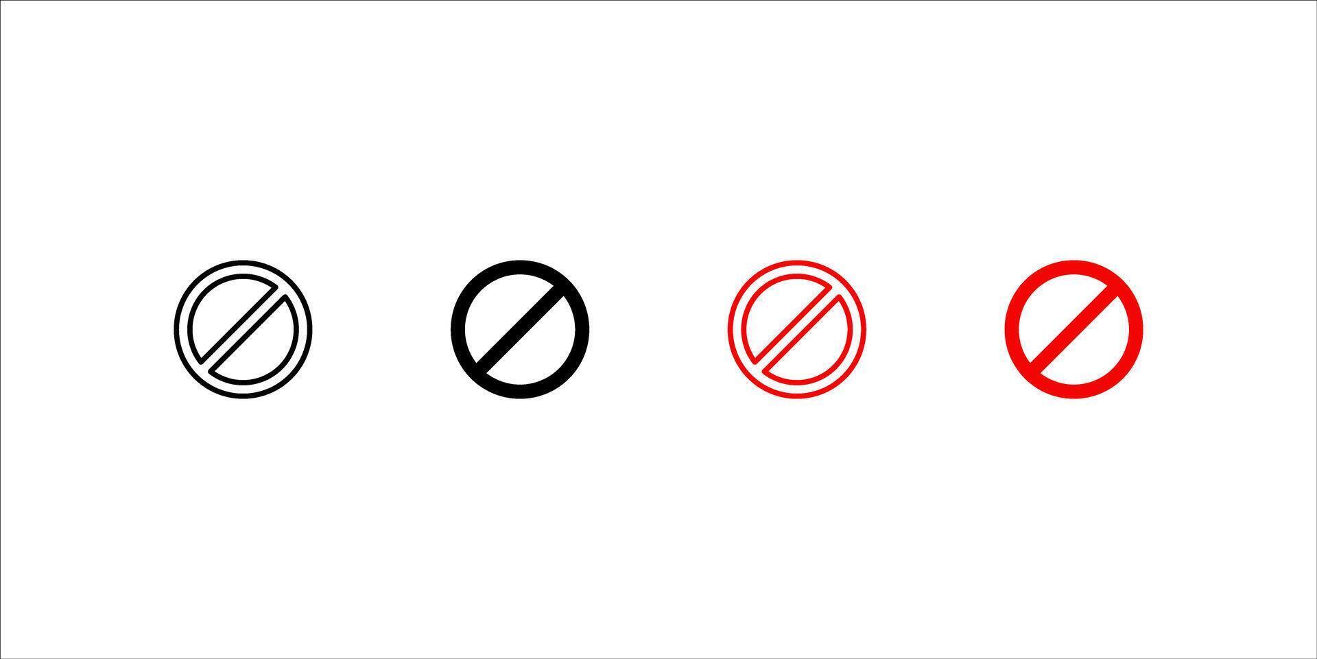 No sign isolated. Red no symbol. Circle red warning icon. Template for button or web applications. simple icon illustration vector