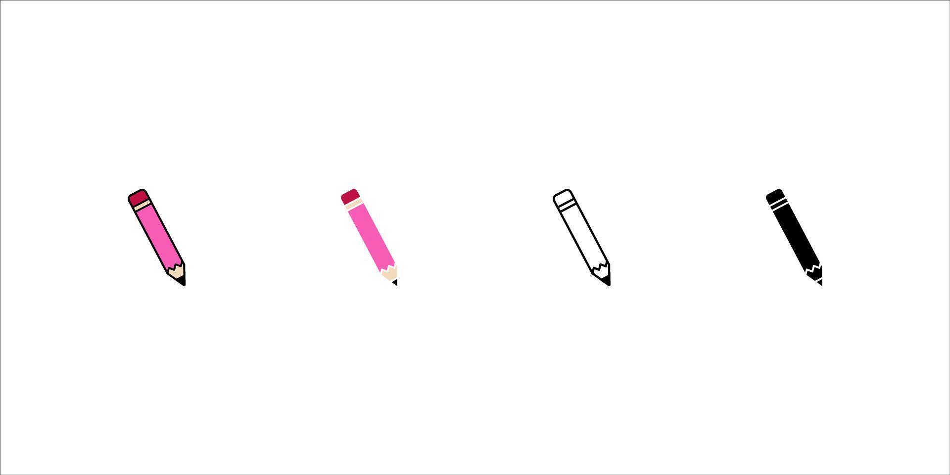 collection of simple pencil illustrations, icon set vector
