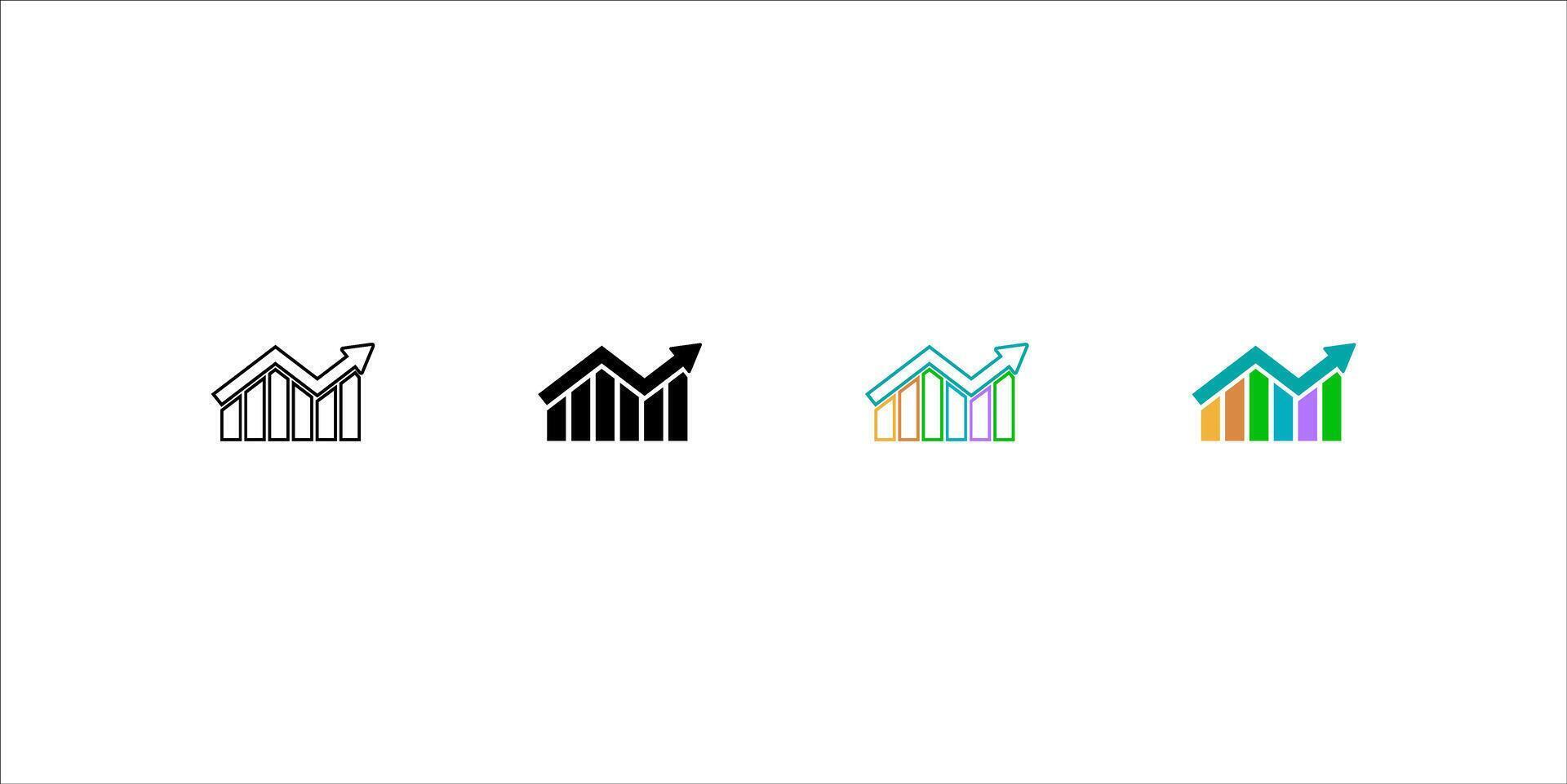Business graph Icon Isolated on White Background vector