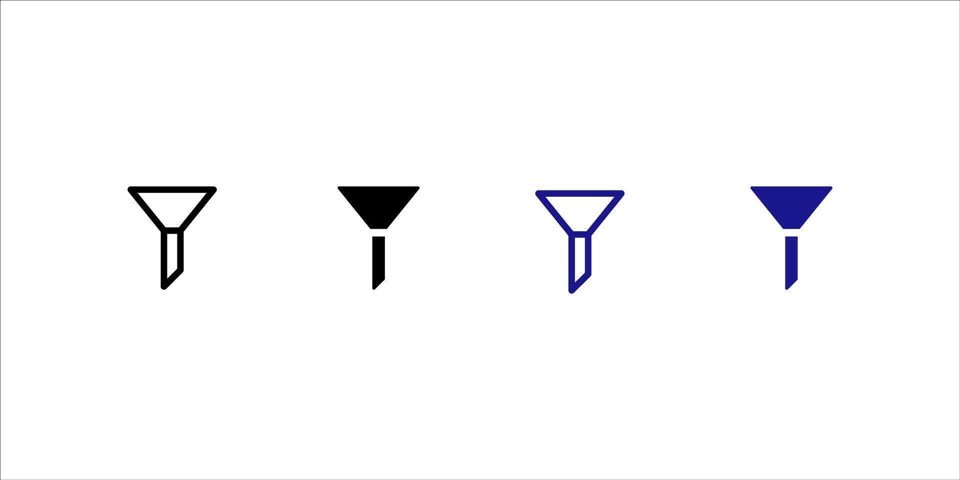 Filter icon, funnel icon, filtering icons, filter glyph icon marketing sales conversion filter symbol. isolated on white background., Illustration, eps 10 vector