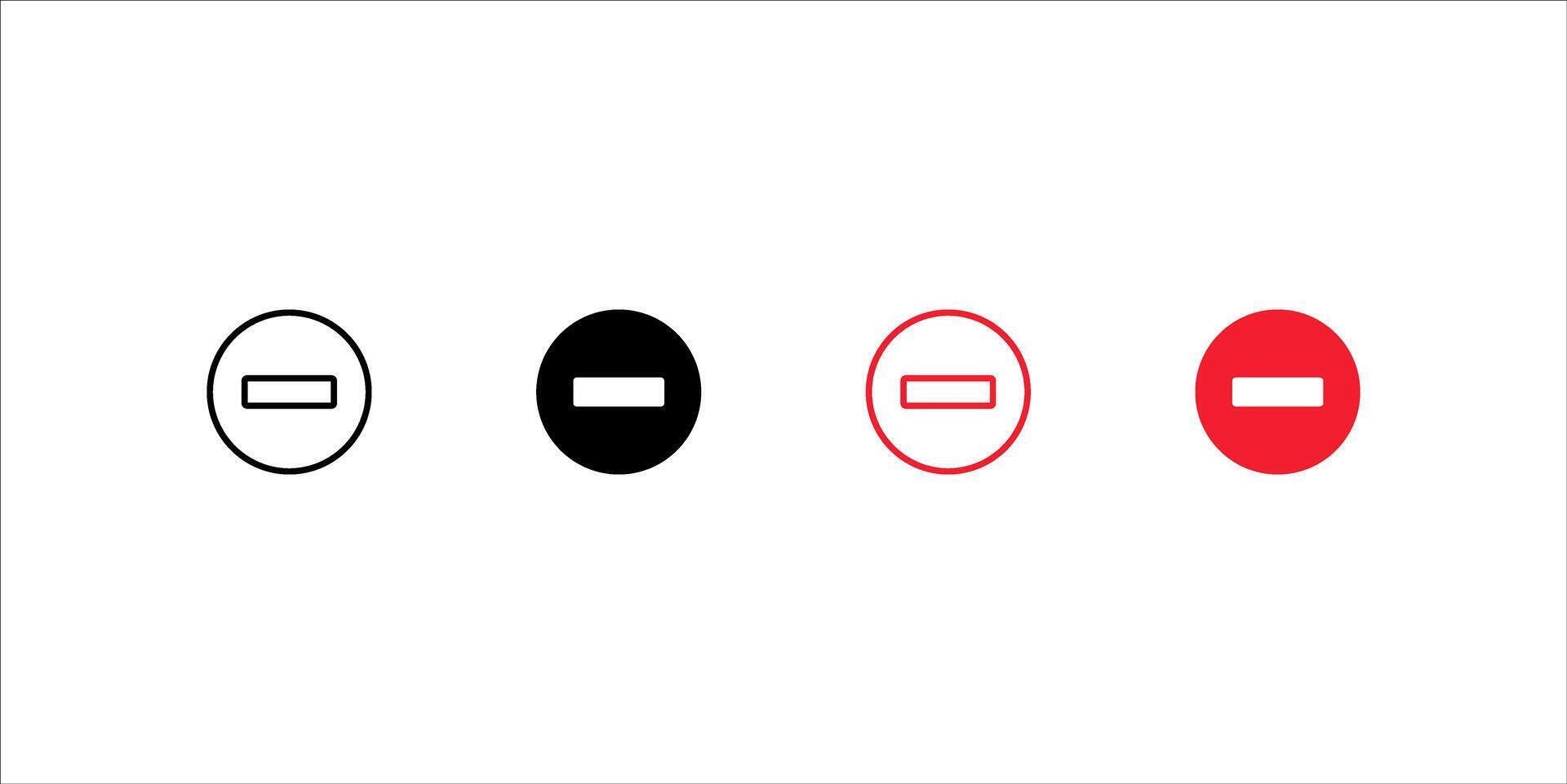 No Entry icon set. Forbidden Symbol. Strictly prohibited sign. for mobile concept and web design. illustration on white background vector