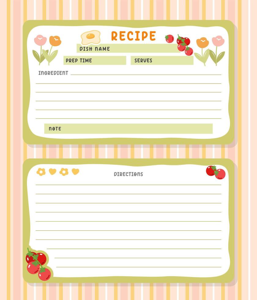 hand drawn landscape recipe card with tomato template design vector