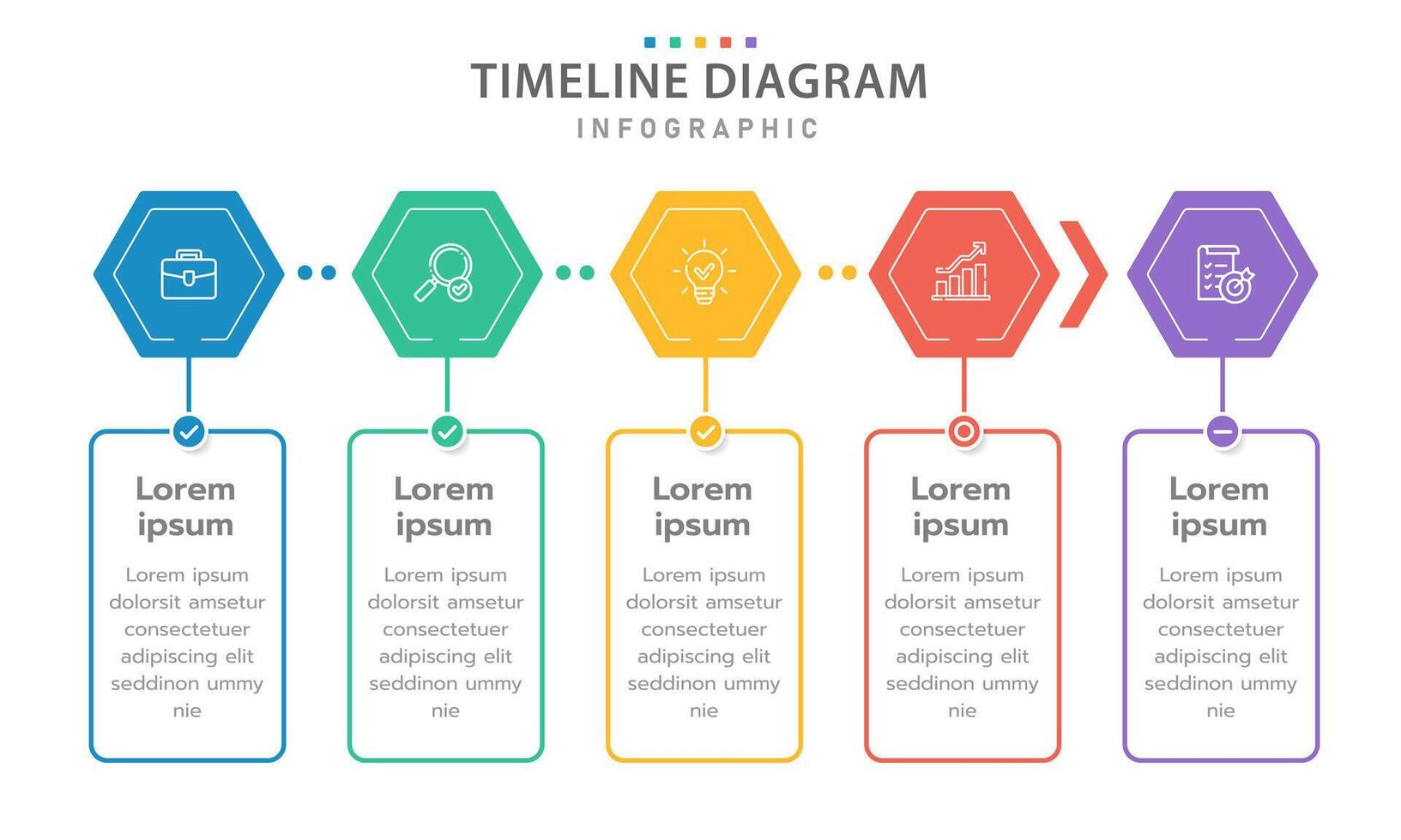 Infographic template for business. 5 Steps Modern Timeline diagram with arrow and topic, project presentation infographic timeline. vector