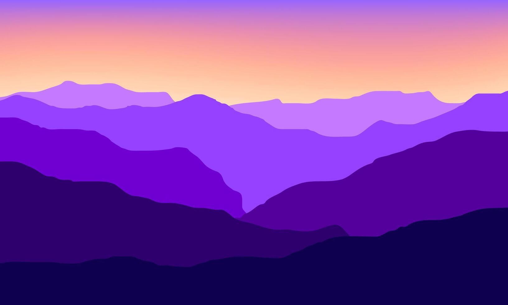 colorful layered mountain silhouette with gradient sunset sky, perfect for nature background and prints. vector