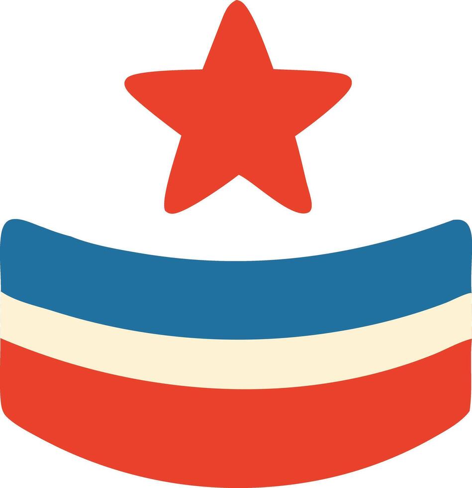 Simple Patriotic Emblem with Star and Stripes vector