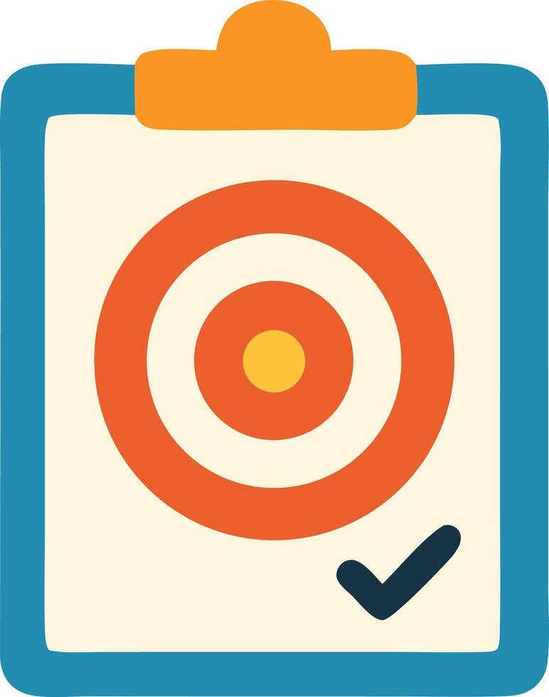 Colorful Target Icon in a Clipboard Marking Success vector