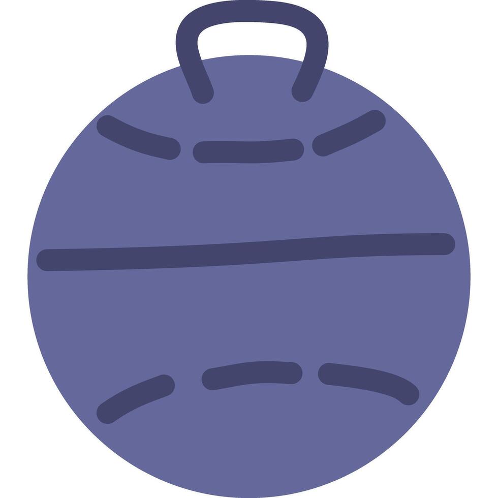 A stylized purple kettlebell, front view, featuring a simple handle and subtly textured surface. vector