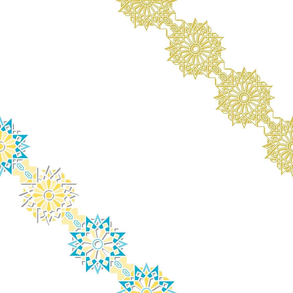 Oriental Geometric Diagonal Luxury Ornament Border with Silhouette Texture vector