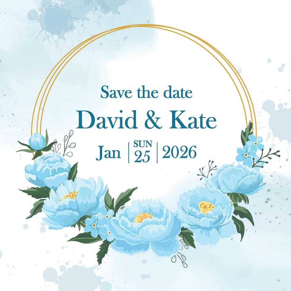 Wedding save the date card vector
