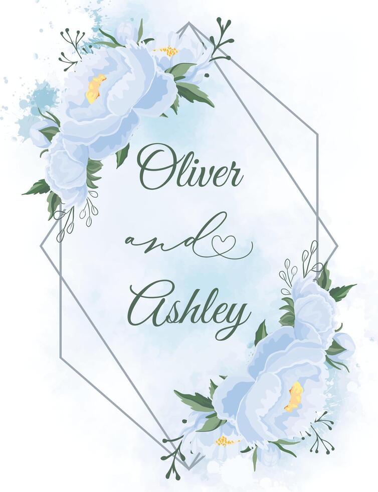 Floral design with names Oliver and Ashley vector