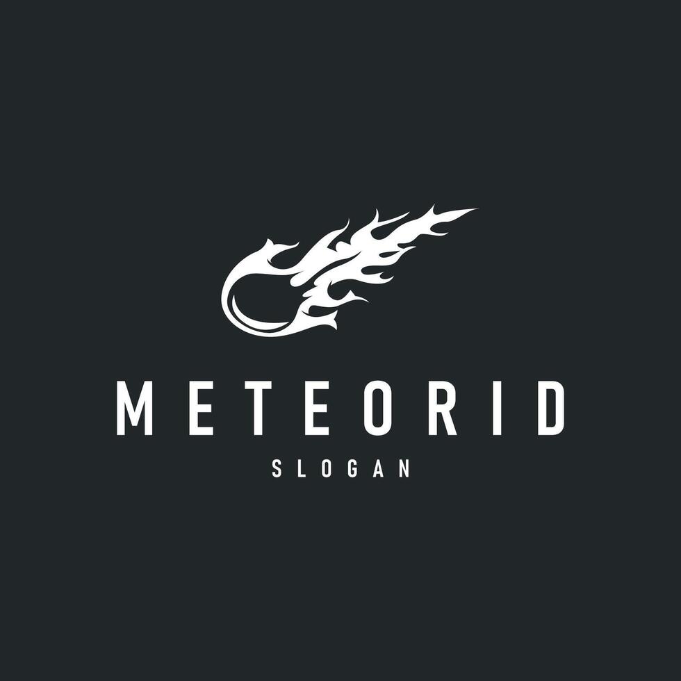 outer space concept with meteorite logo, space rock as asteroid simple silhouette vintage symbol or business product and design template vector