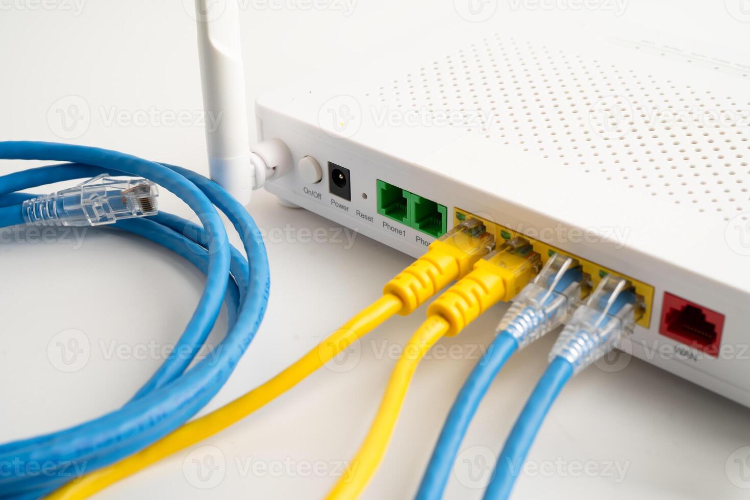 Ethernet cable with wireless router connect to internet service provider internet photo