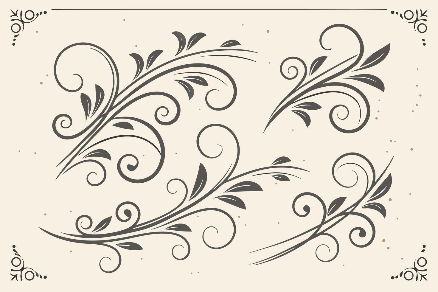Elegant Flourishing Swirls A Collection of Vintage Floral Design Elements for Artistic Projects and Decorative Purposes vector