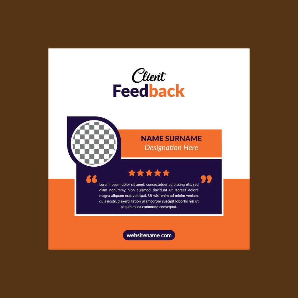 Modern Client Testimonial Design. Classic Template Display for Promotion. vector