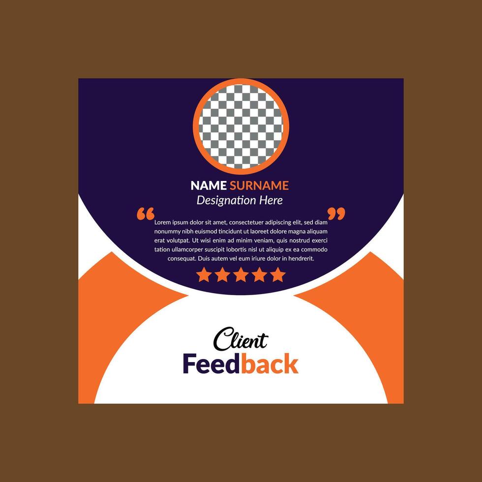Modern Client Testimonial Design. Luxurious Template Display for Promotion. vector