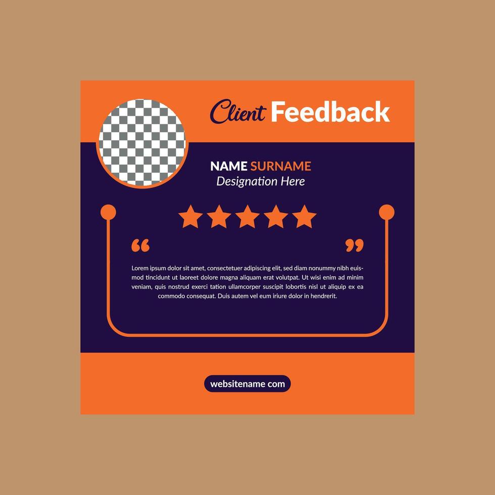 Modern Client Testimonial Design. Luxurious Layout Display for Promotion. vector