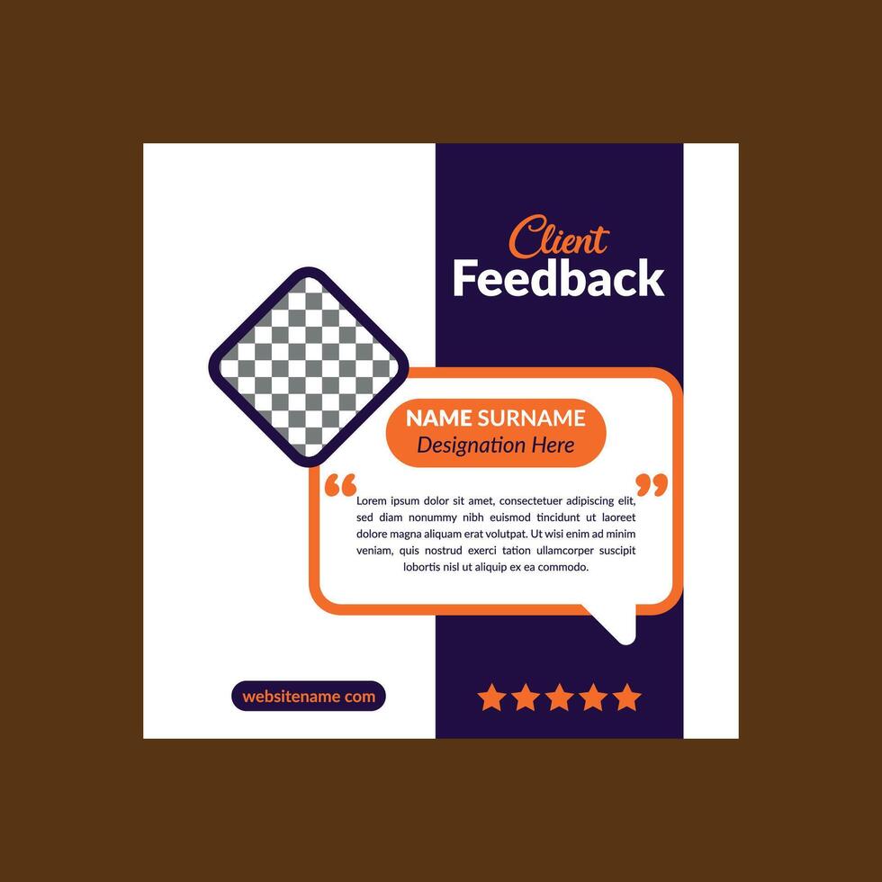 Modern Client Testimonial Design. Trendy Template Display for Promotion. vector