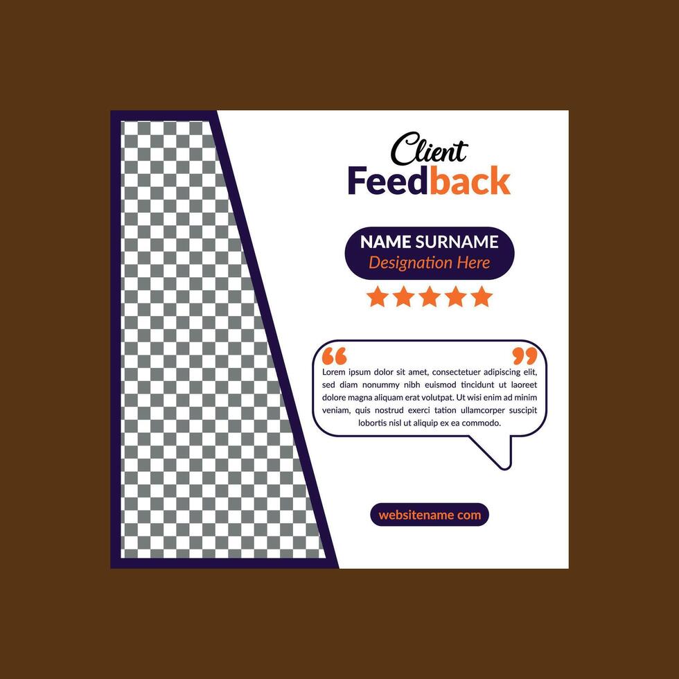Modern Client Testimonial Design. Trendy Layout Display for Promotion. vector