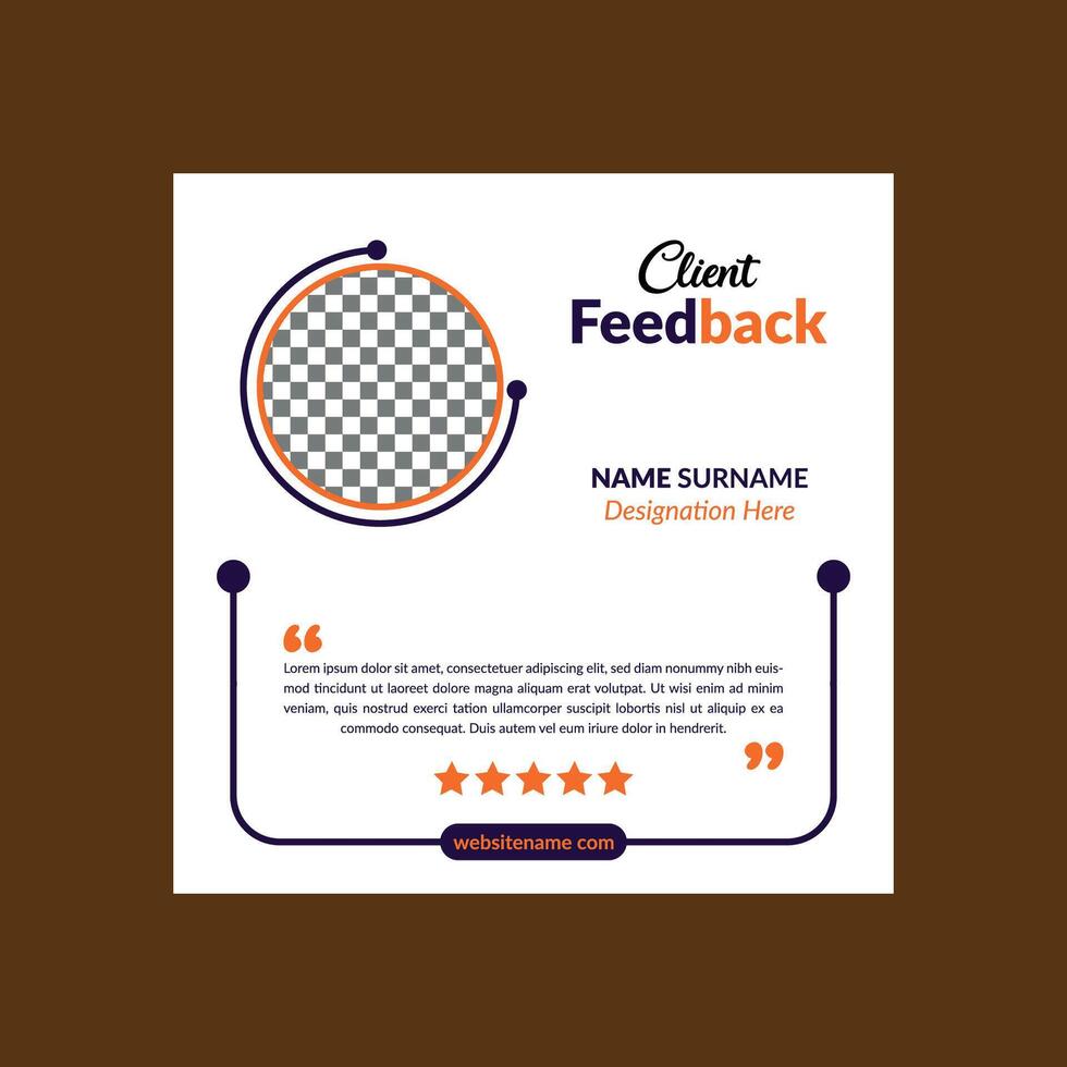 Modern Client Testimonial Design. Classic Layout Display for Promotion. vector