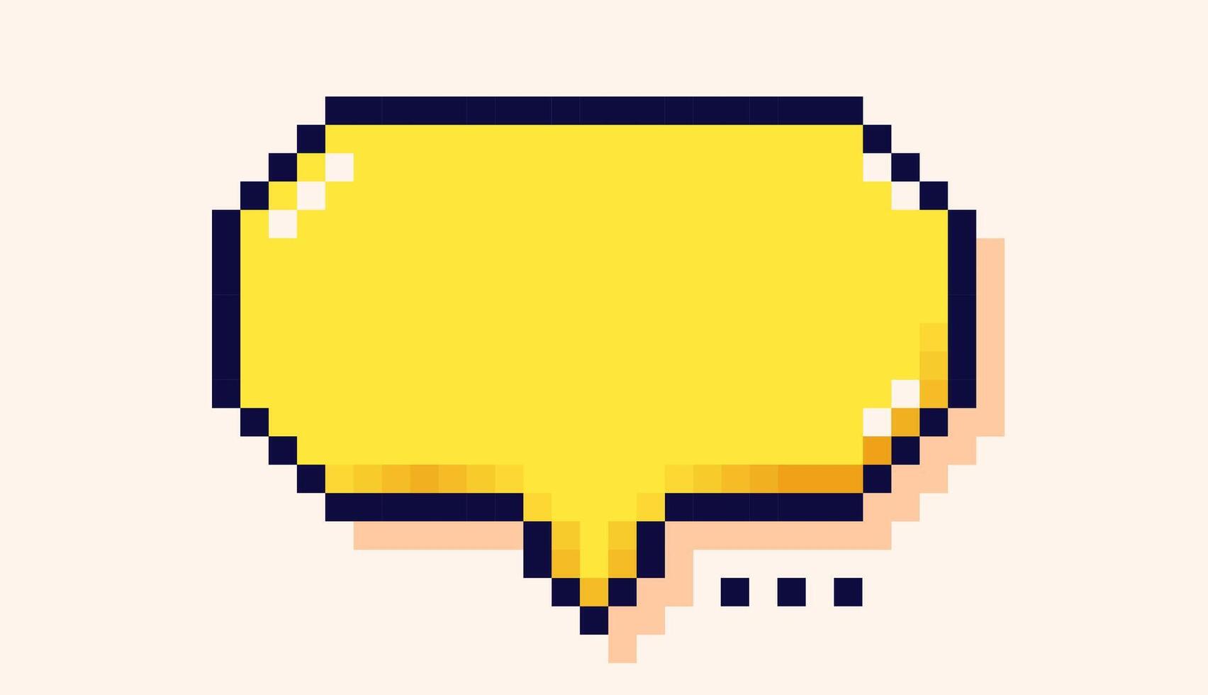 Pixel art speech bubble with. vector