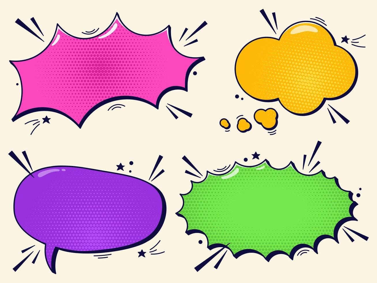 Colorful speech bubbles design elements vector