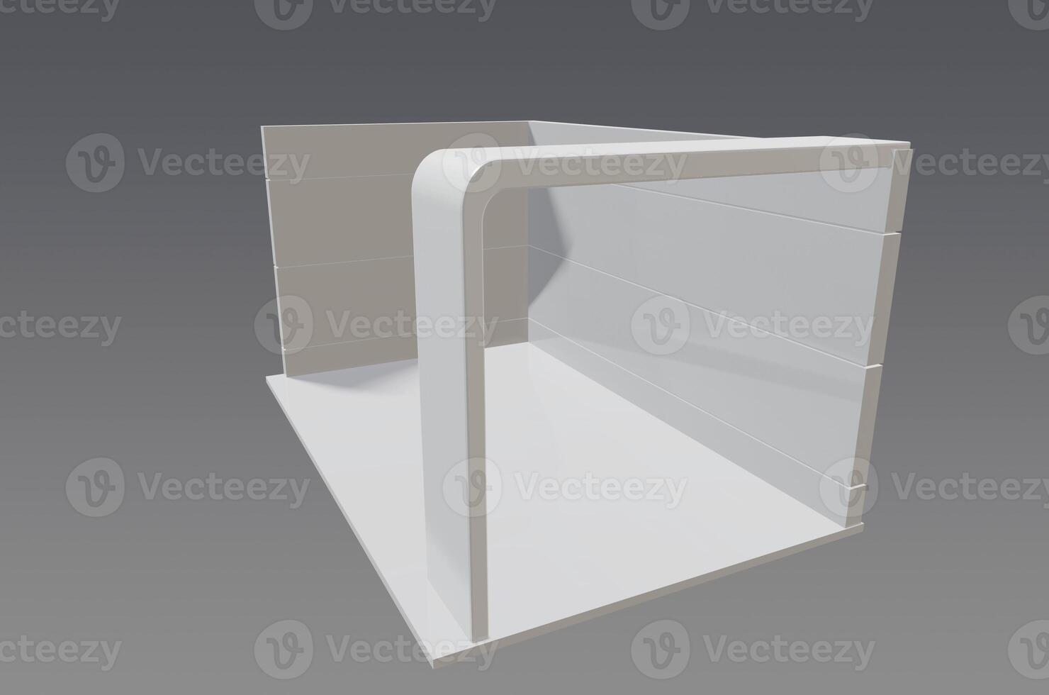 A 3d model of a white shower stall photo
