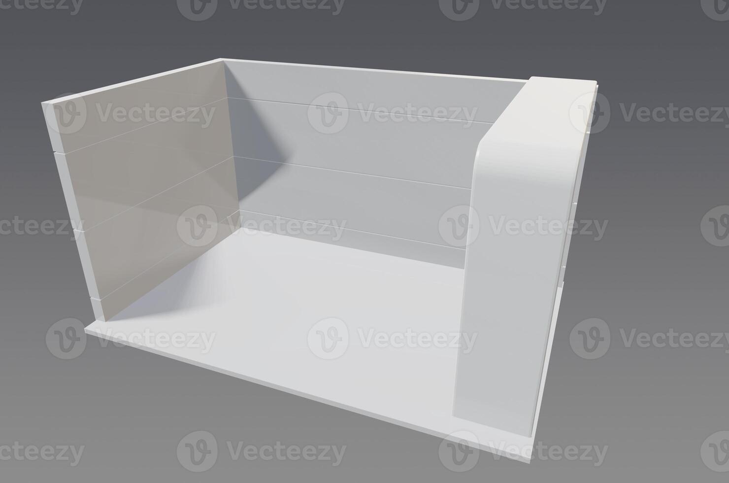 A 3d model of a shower with a white wall photo