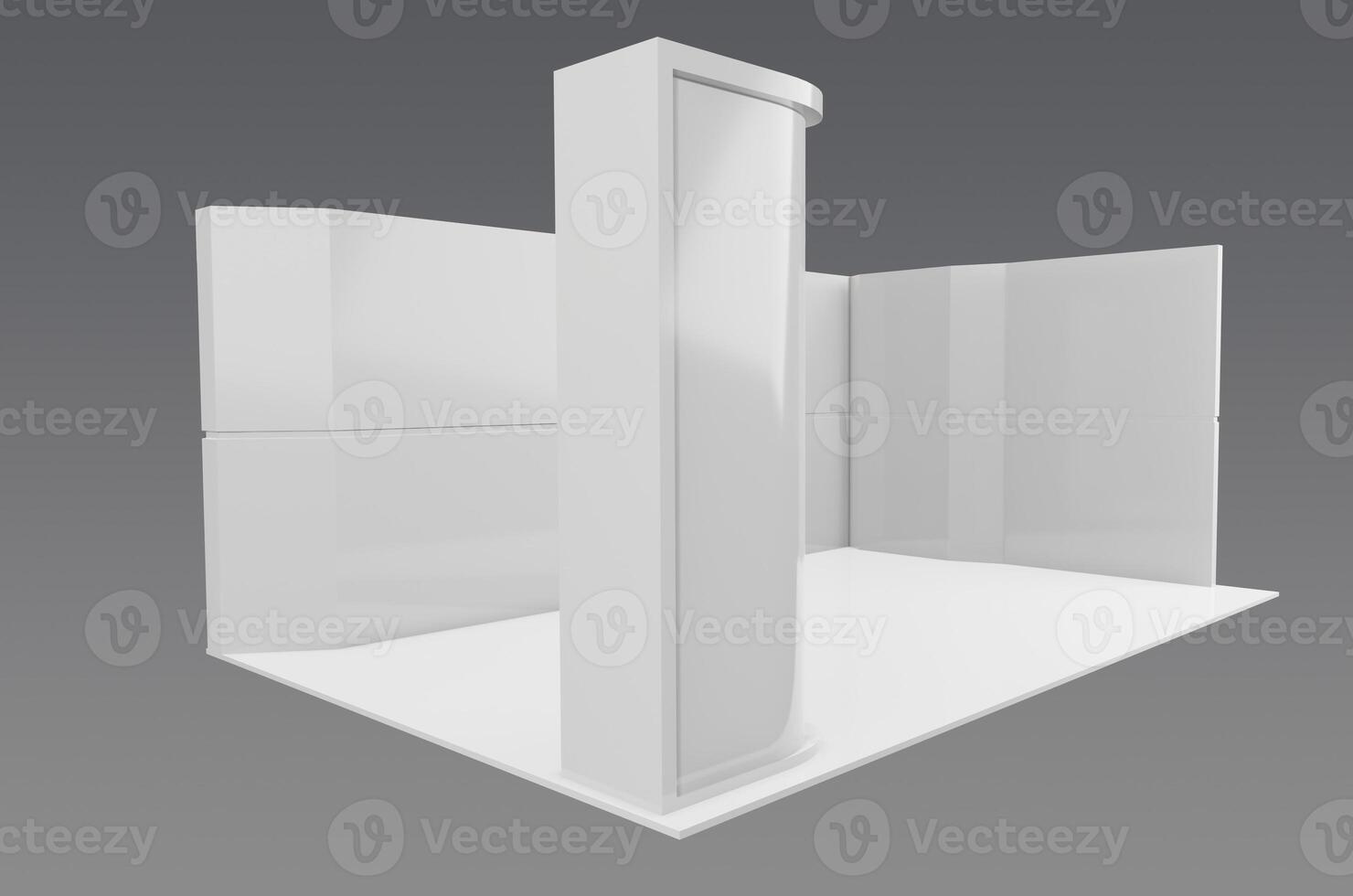 A white wall with a white door and a white pillar photo