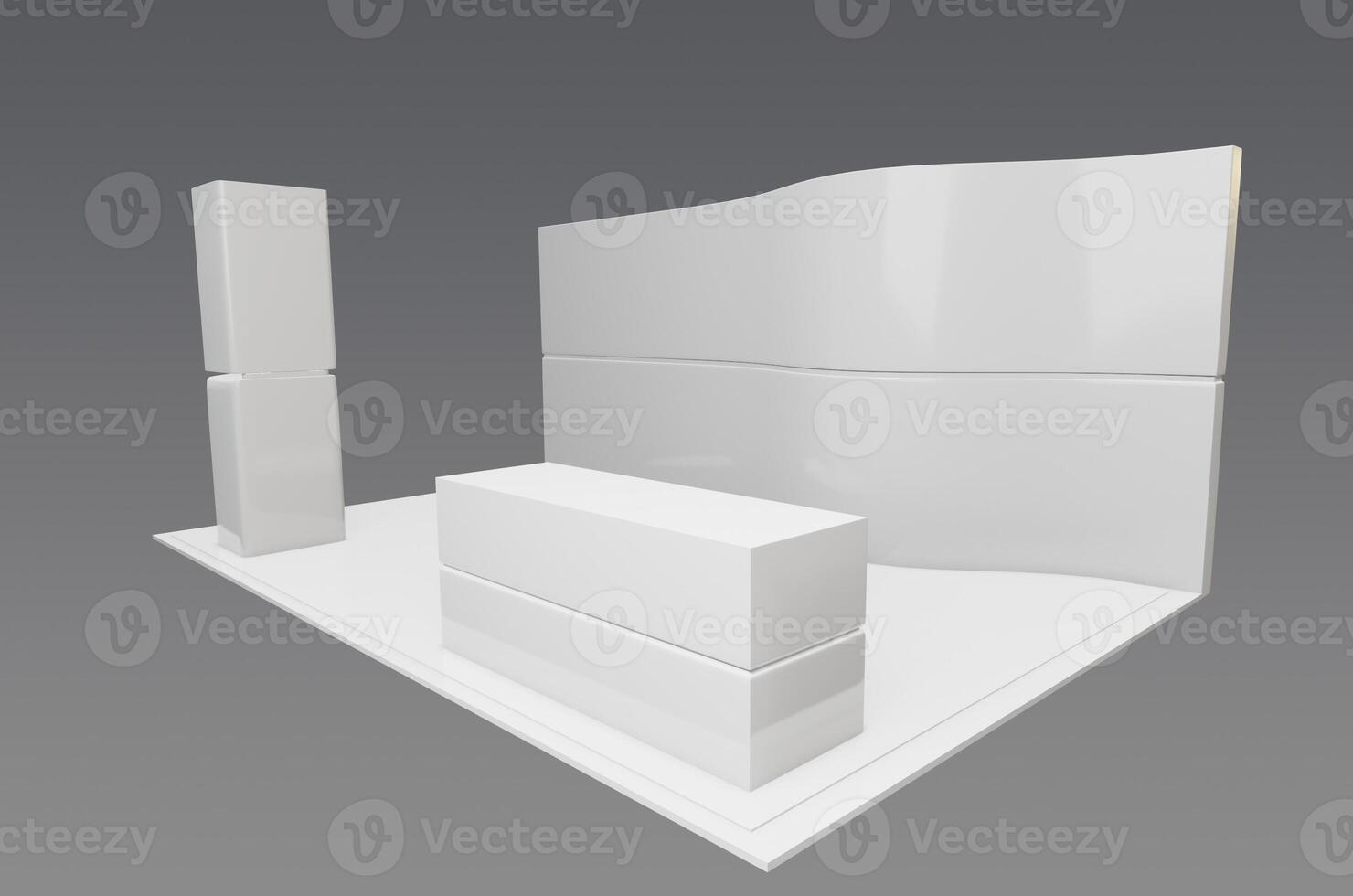 3d model of a white display stand photo