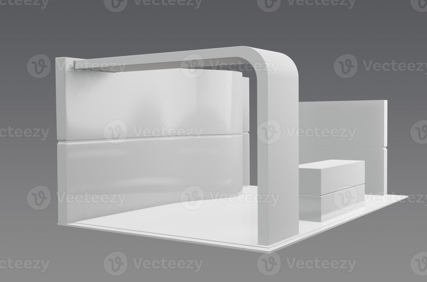 A white wall with a door and a table photo
