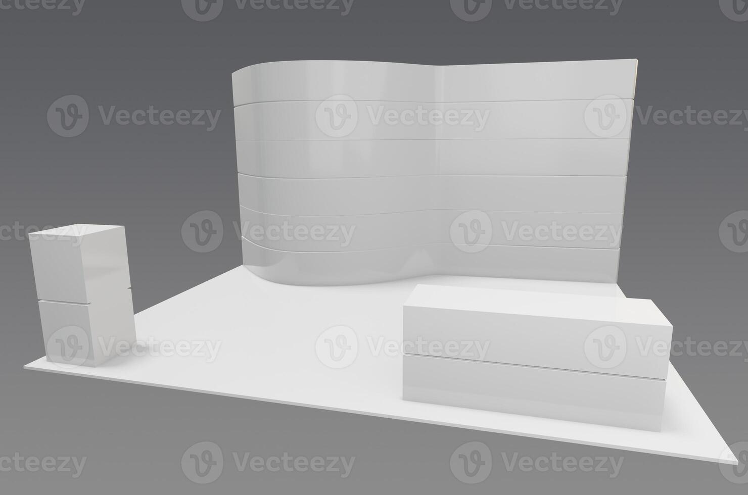 3d model of a white wall with a table and chair photo