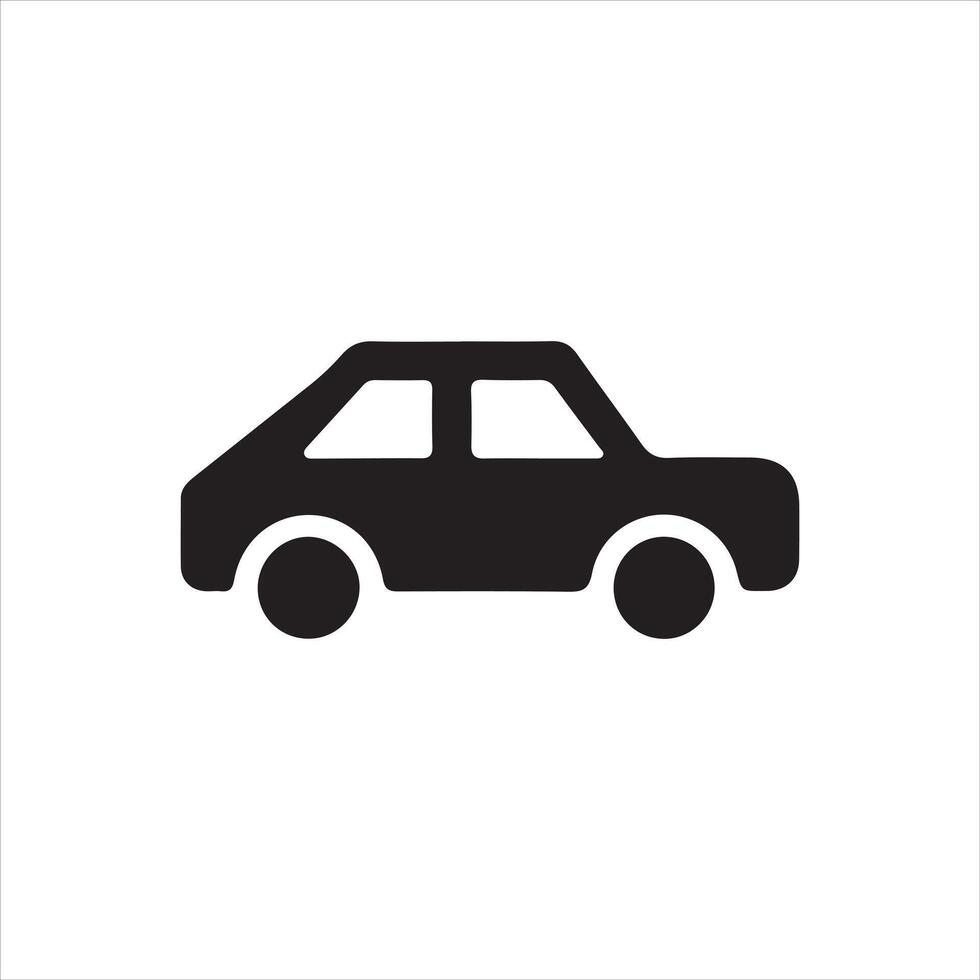 Car Silhouette Icon Minimalist Design Auto Transport Symbol Black Vehicle vector