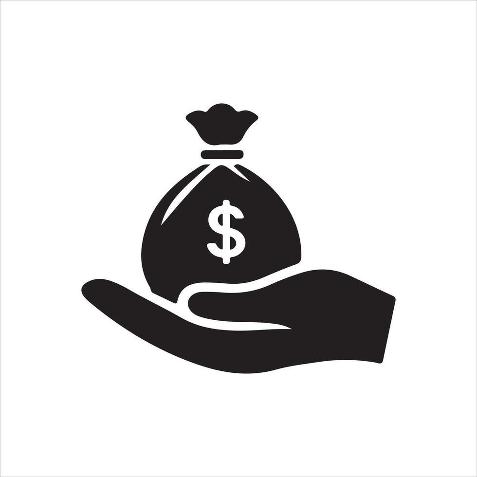 Financial Protection Hands Holding Money Bag Illustration vector