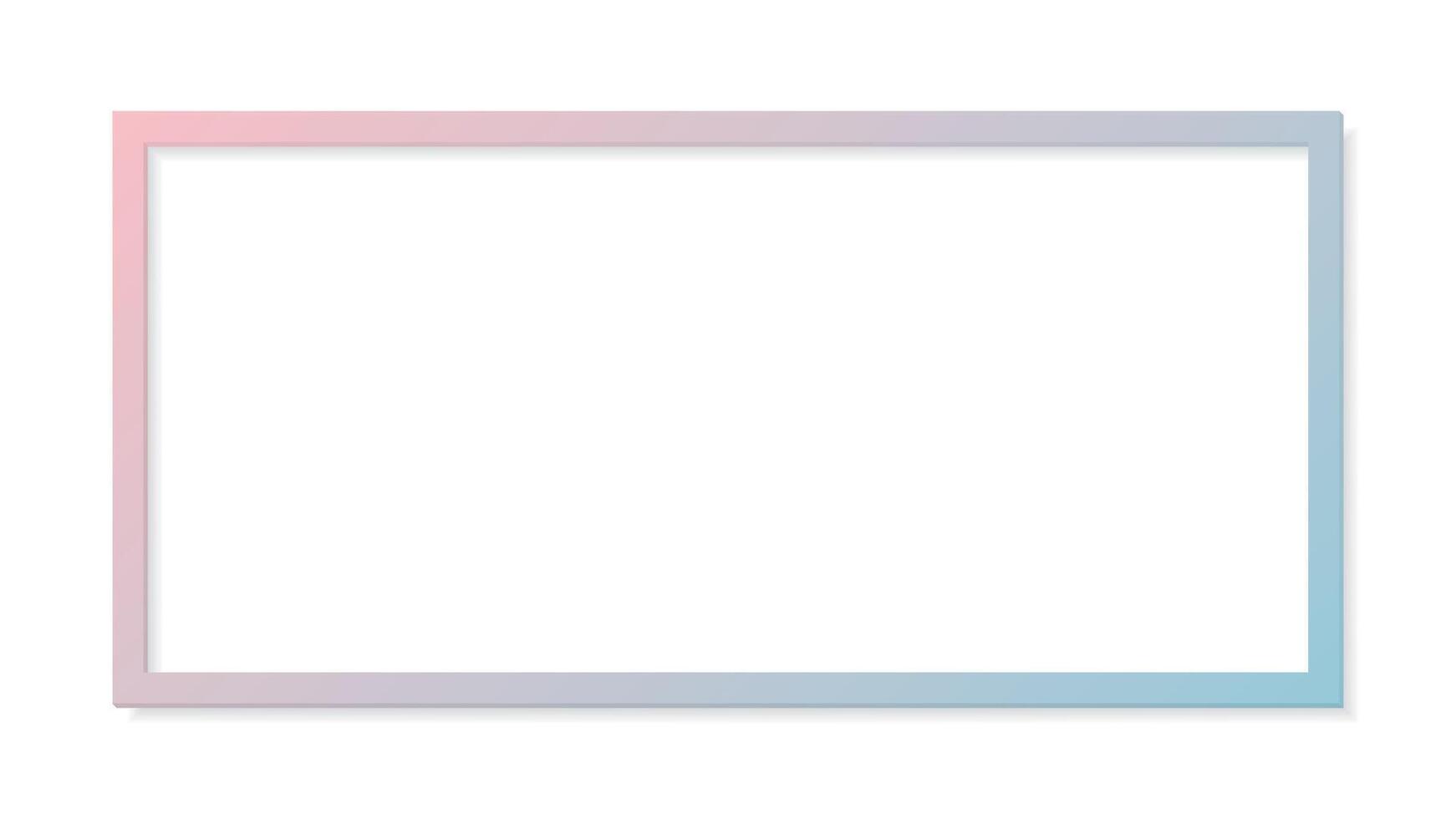 3D pink and blue rectangle frame paper cut style on white background graphic illustration. vector