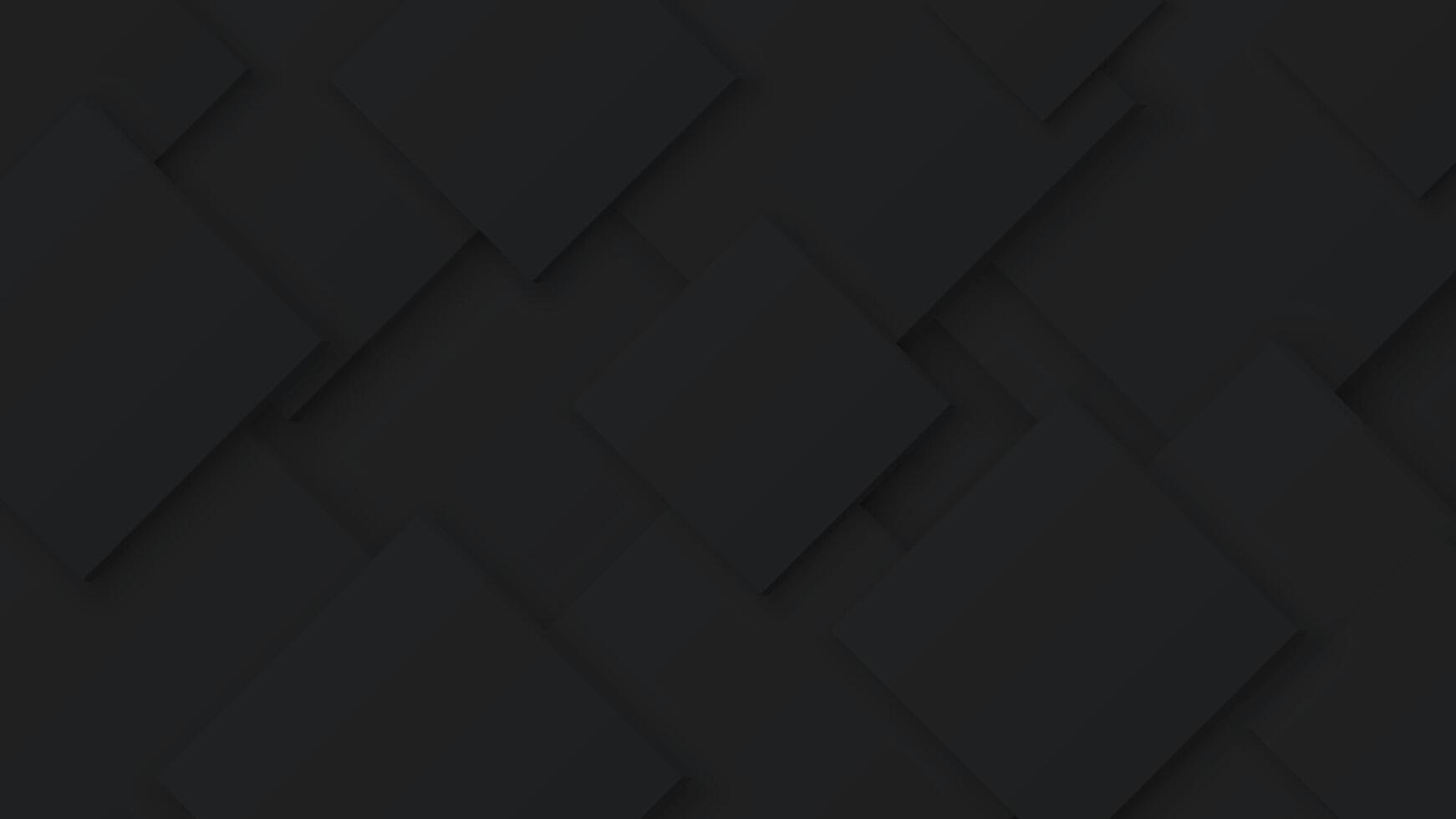 Abstract 3D black square plate multiple size overlap horizontal background graphic illustration. vector