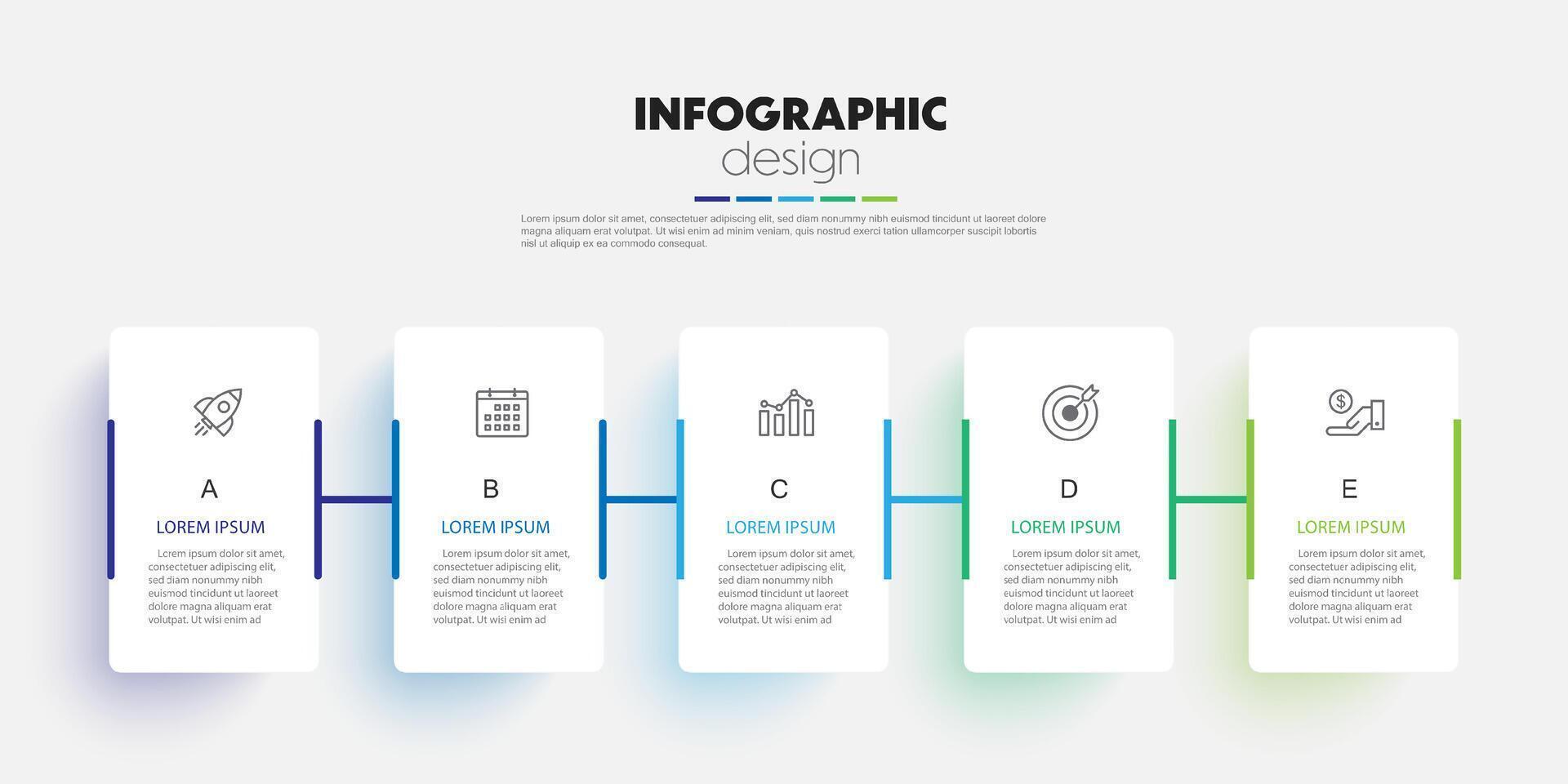 Timeline presentation infographic template with concept business icon 5 options vector