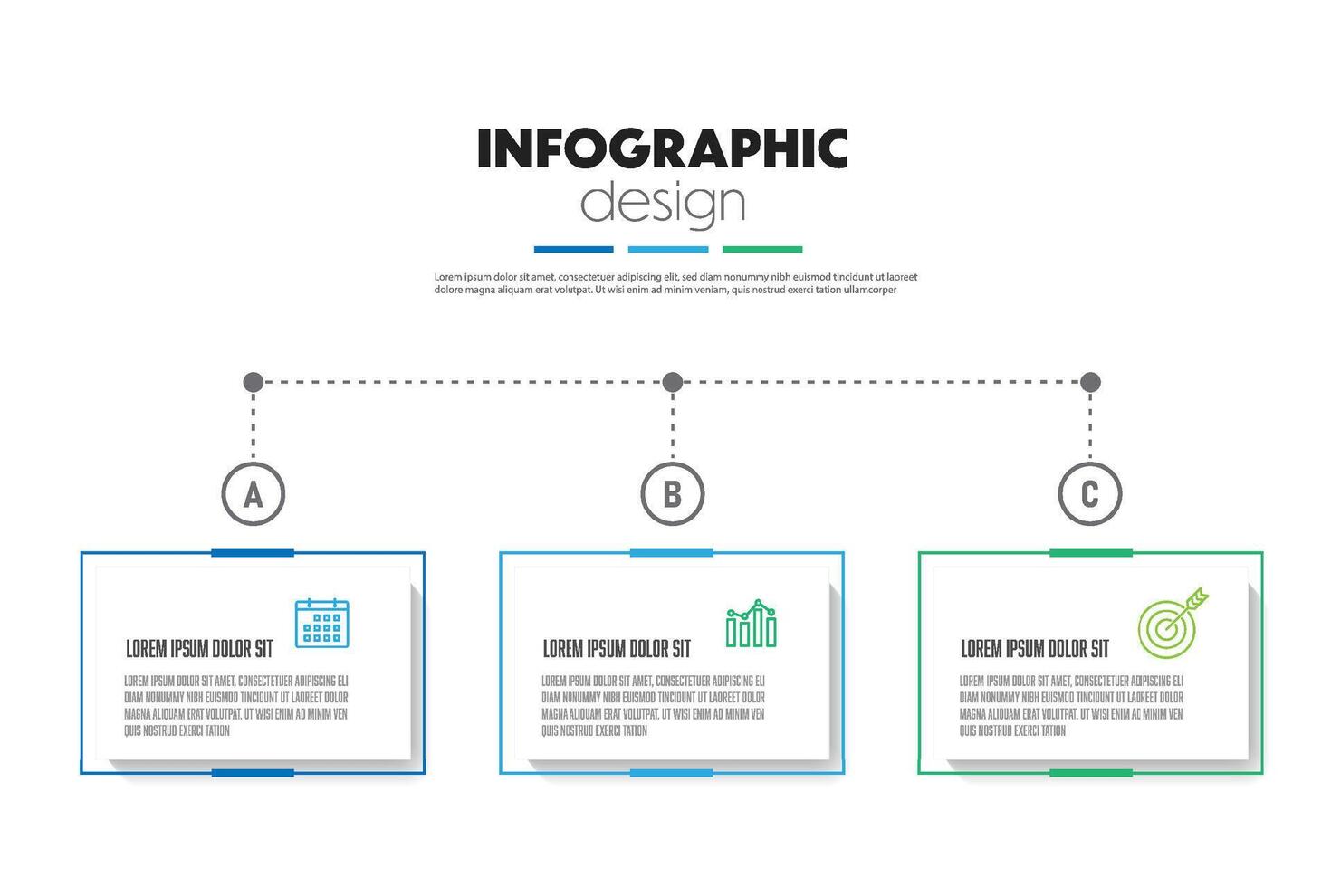 Abstract square shape infographic template design element 3 step vector