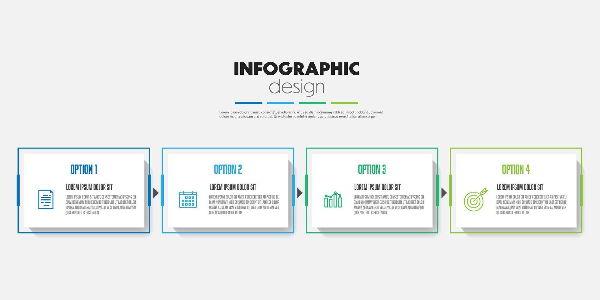 Abstract square shape infographic template design element 4 step vector