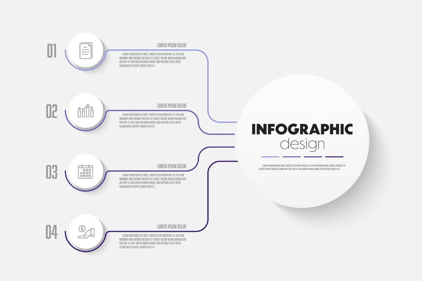 Infographic design template with icon 4 step business design icon for presentation vector
