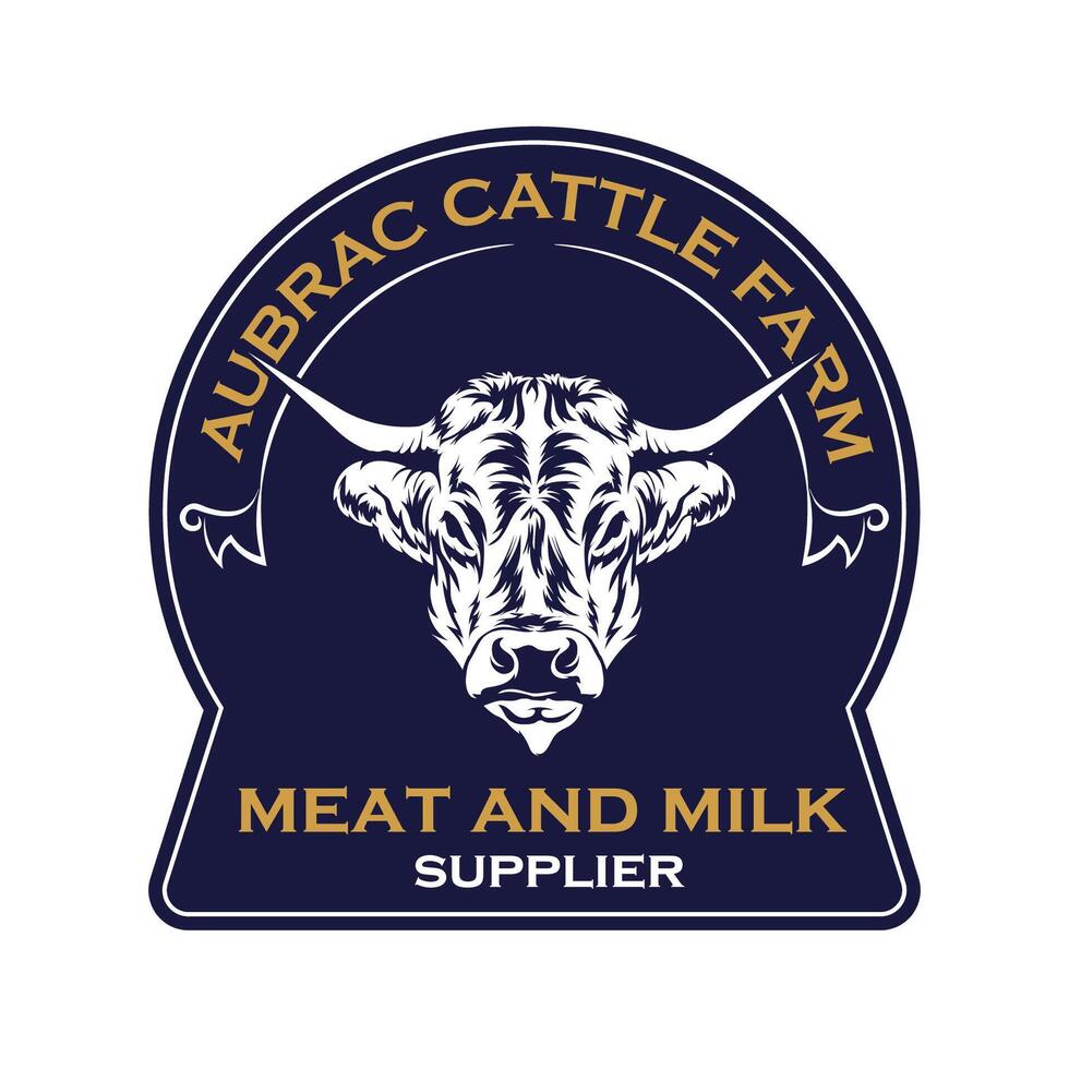 Aubrac bull illustration, perfect for farm logo and label design vector
