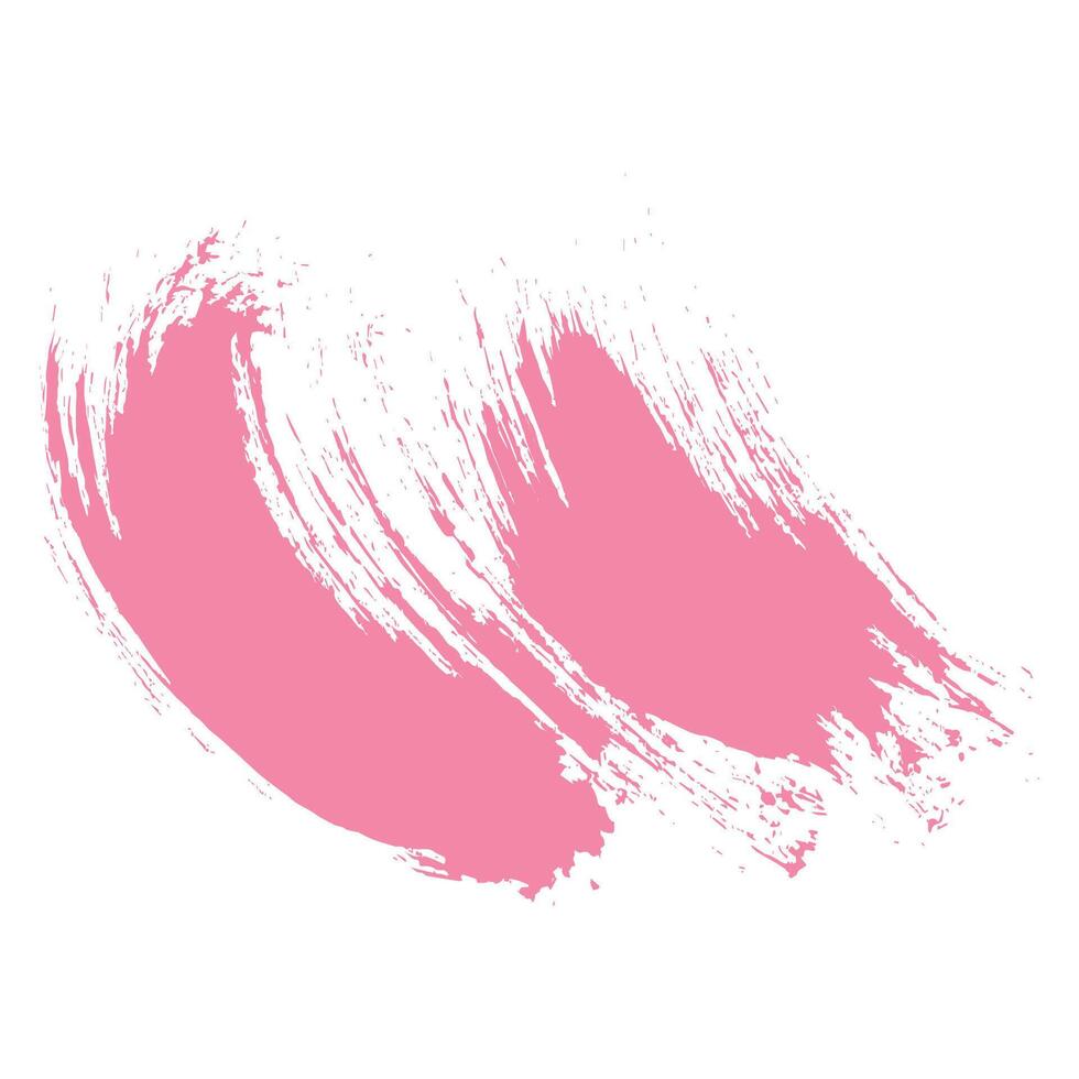Pink Hand Drawn Grunge Ink Brush Stroke Isolated on White Background. Creative abstract paintbrush line with rough edges. Stain for backdrops. Freehand doodle line perfect for highlight text vector