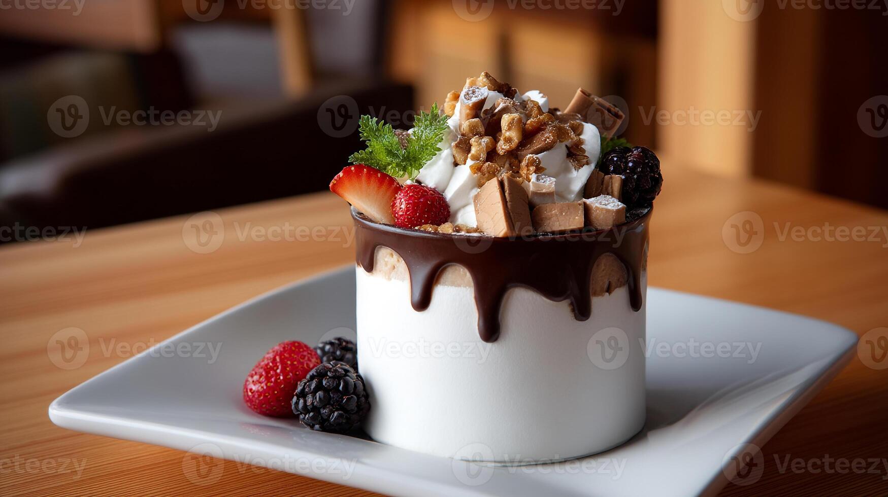 Sweet Food Presentation with Soft Natural Lighting, Dessert Image photo