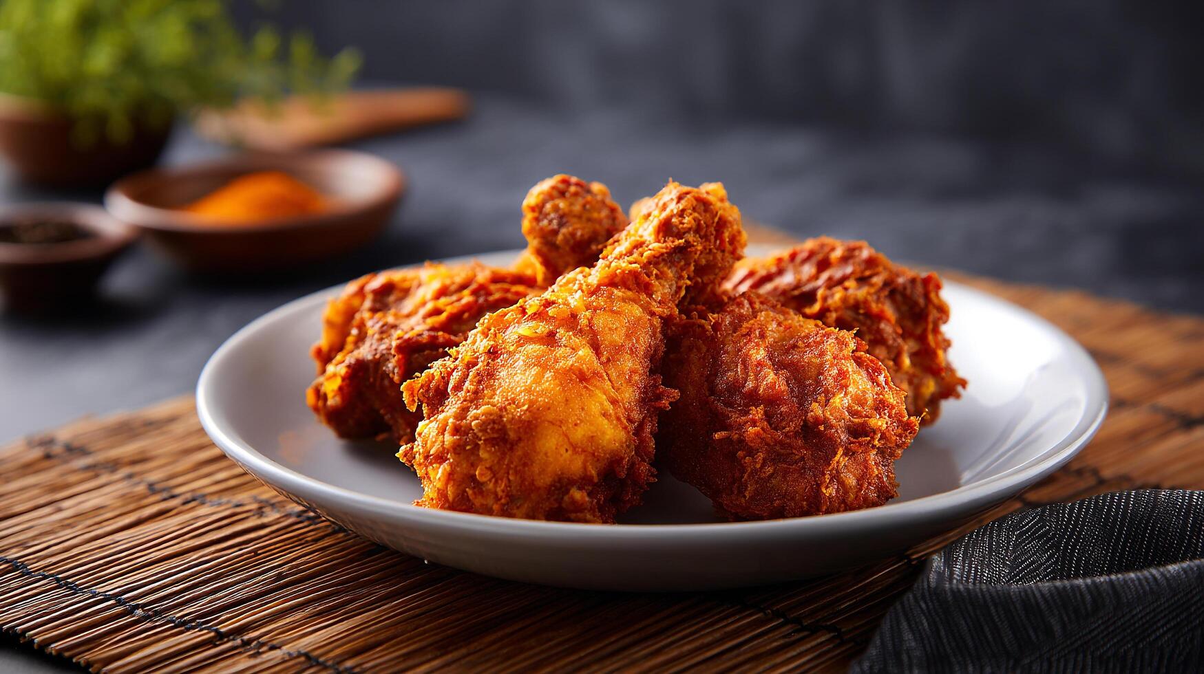 Chicken dish with crunchy texture, Chicken fried image photo