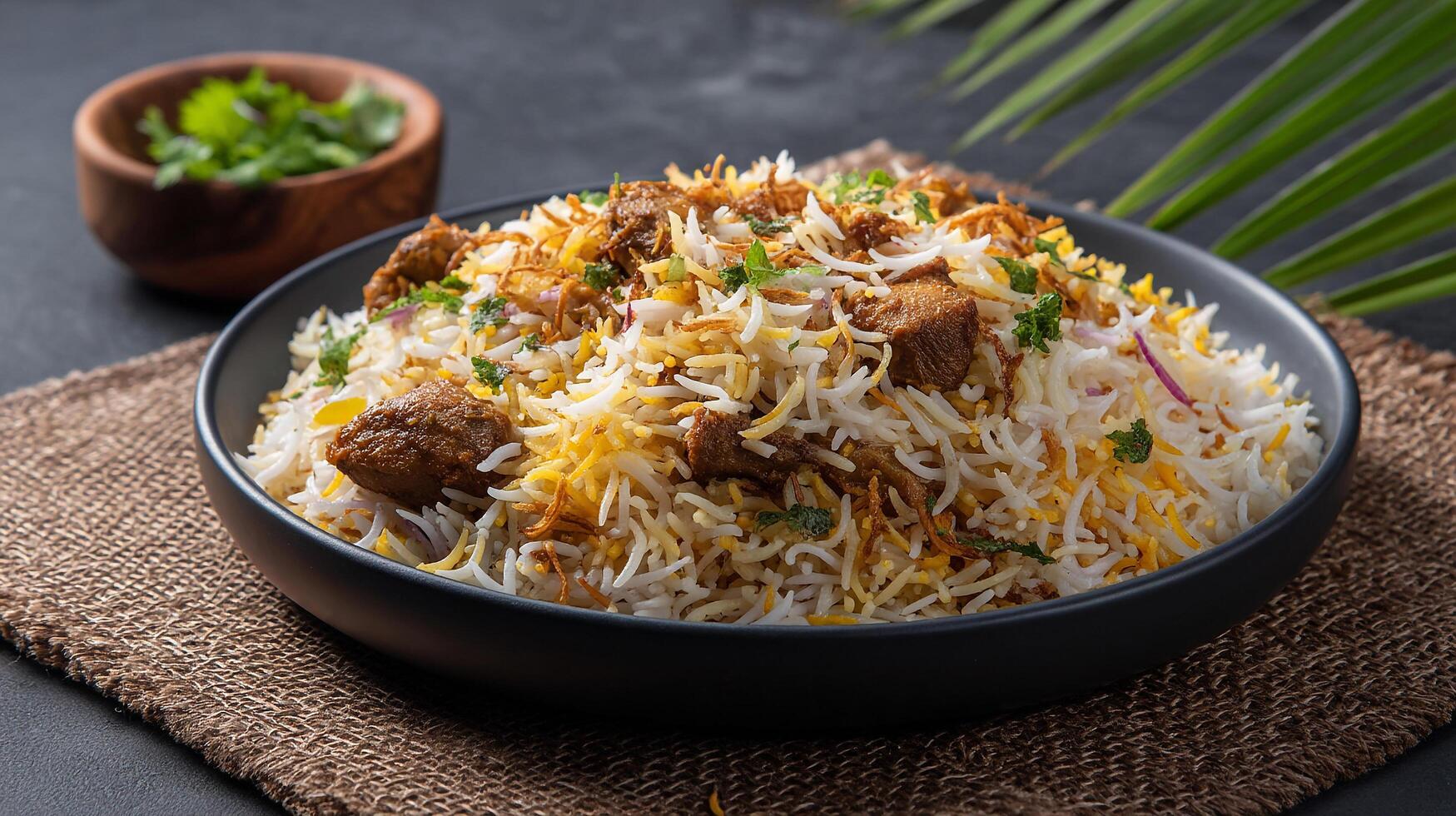 Traditional Biryani Dish in Soft Diffused Lighting, Biryani Photography photo