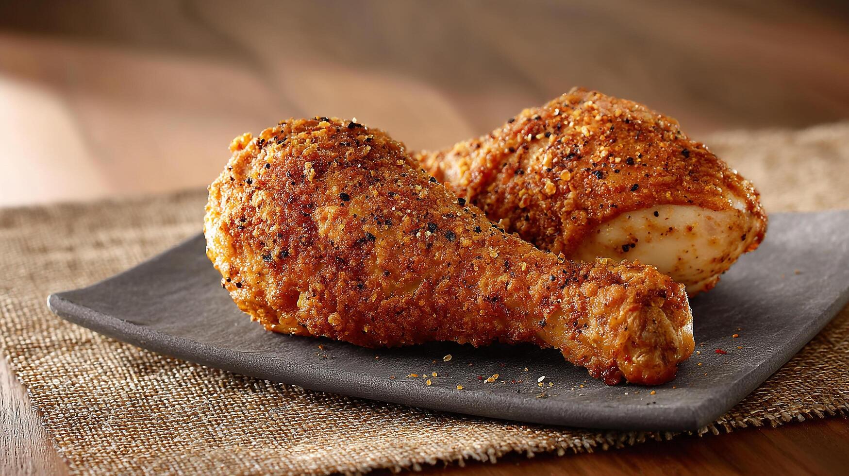 Seasoned chicken snack on a plate, Chicken fried image photo