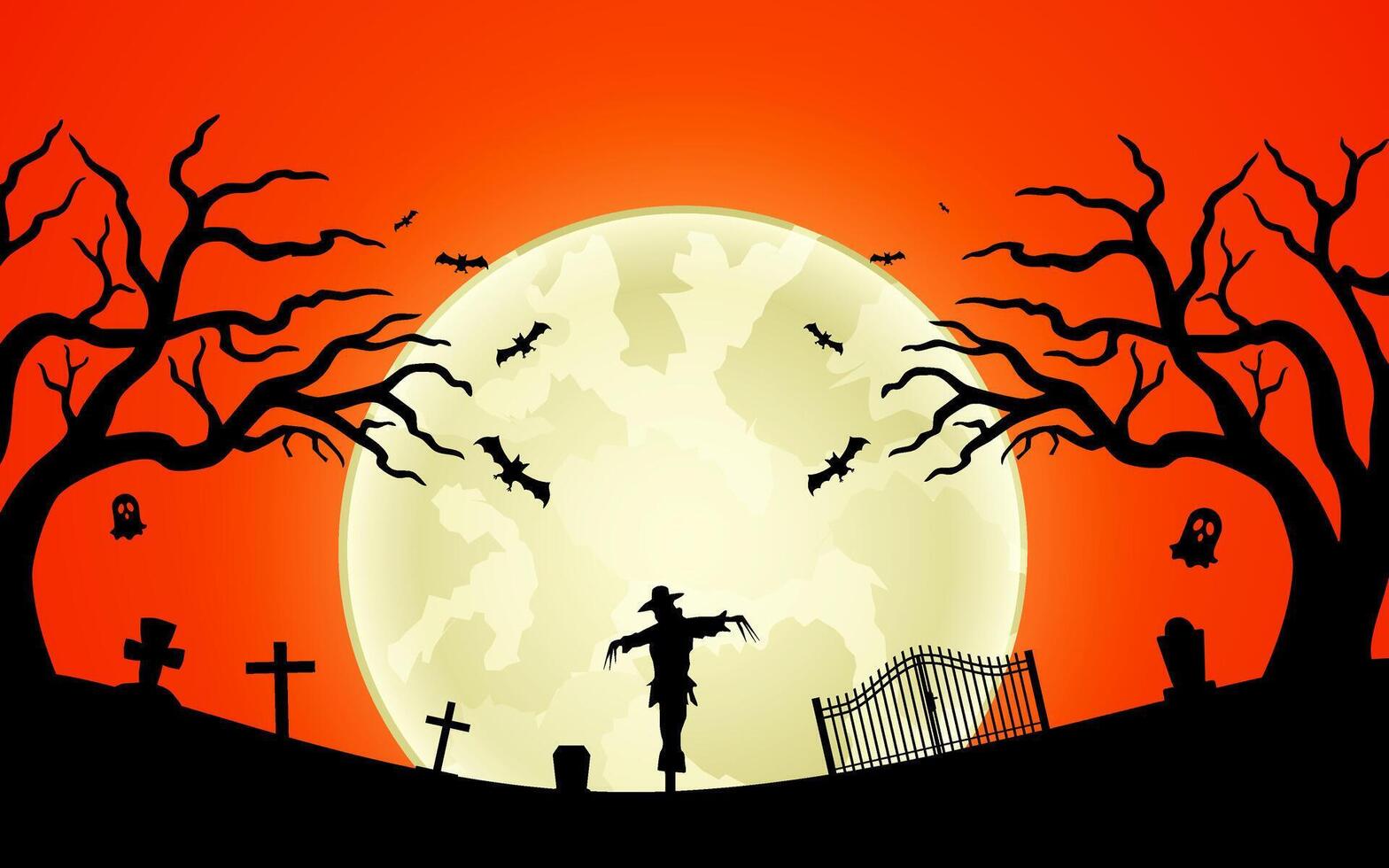 Flat background halloween season. vector