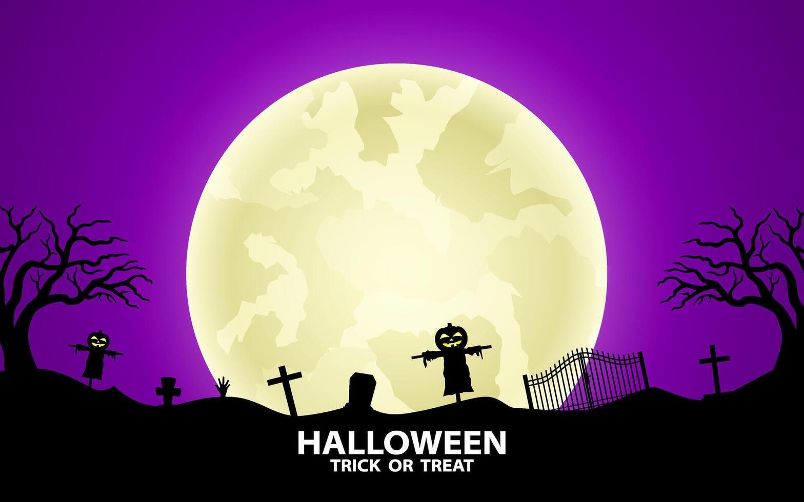 Halloween scene with text space. vector