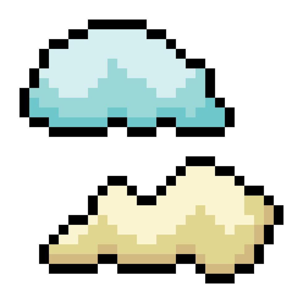 Clouds in pixel art style vector